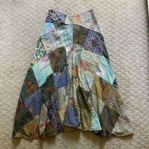 🧡NWOT🧡  1 OF A KIND BOHO HIPPIE LONG HANDMADE PATCHWORK SKIRT 15” WAIST COTTON